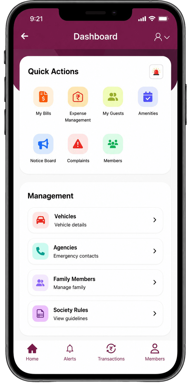 Resident App Dashboard
